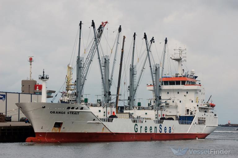 orange strait (Refrigerated Cargo Ship) - IMO 9795995, MMSI 306124000, Call Sign PJDE under the flag of Curacao