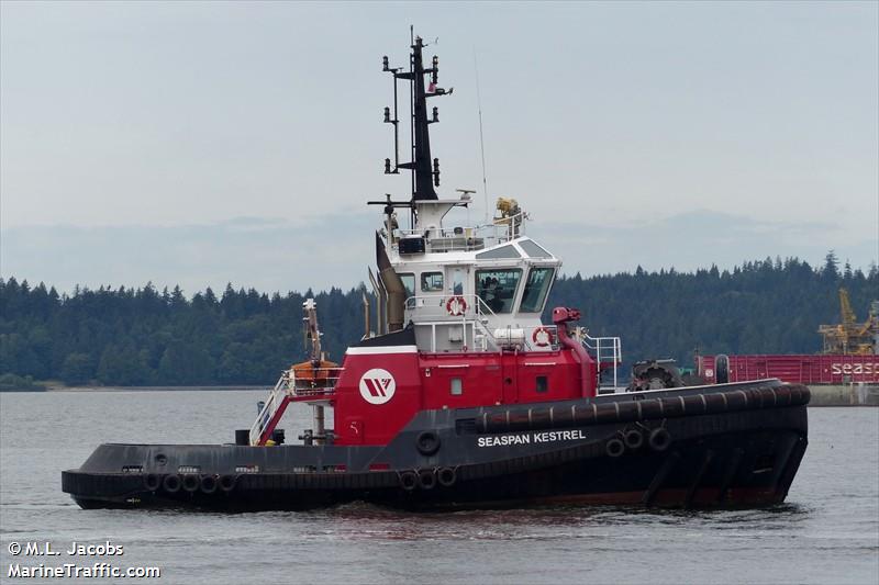 seaspan kestrel (Tug) - IMO 9623130, MMSI 316020869, Call Sign CFN6303 under the flag of Canada