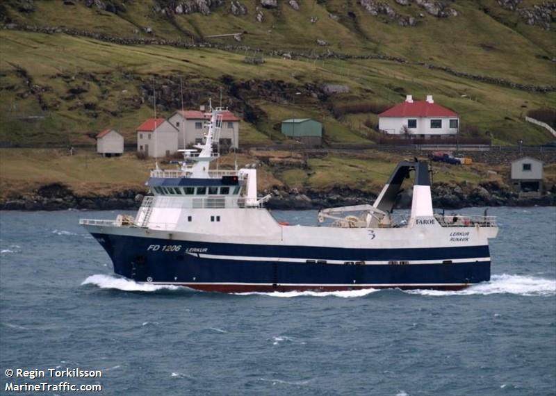 lerkur (Fishing Vessel) - IMO 9193549, MMSI 231087000, Call Sign XPQK under the flag of Faeroe Islands