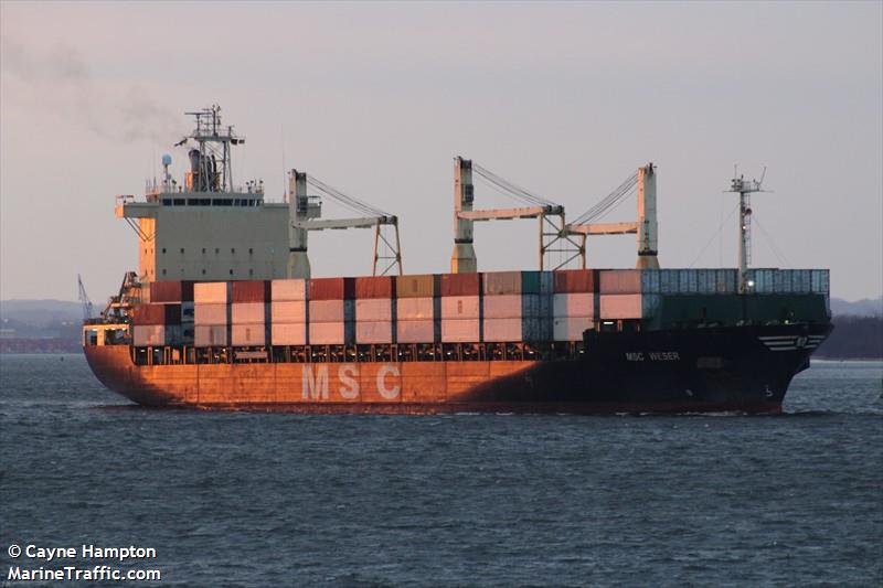 msc weser (Container Ship) - IMO 9236690, MMSI 255805923, Call Sign CQIC7 under the flag of Madeira