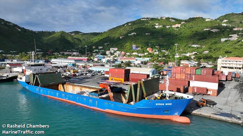 syros wind (General Cargo Ship) - IMO 8707771, MMSI 377901136, Call Sign J8RB4 under the flag of St Vincent & Grenadines