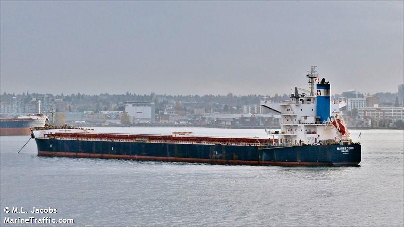 madredeus (Bulk Carrier) - IMO 9520845, MMSI 538005471, Call Sign V7EH6 under the flag of Marshall Islands