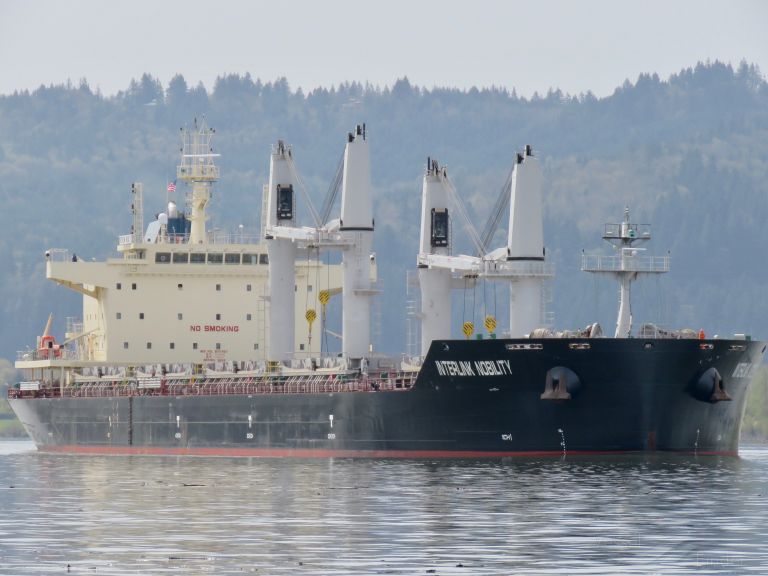 interlink nobility (Bulk Carrier) - IMO 9711767, MMSI 538005698, Call Sign V7GD9 under the flag of Marshall Islands