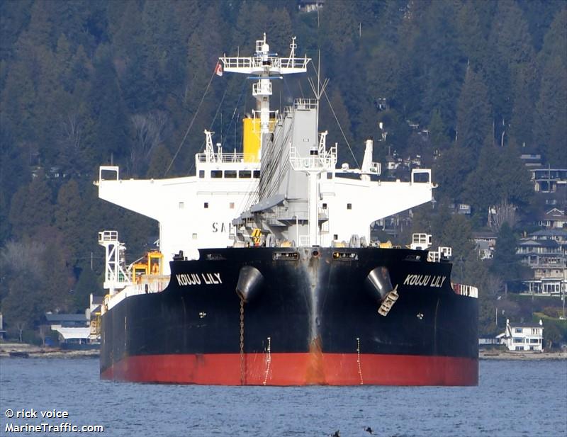 kouju lily (Bulk Carrier) - IMO 9552329, MMSI 538008632, Call Sign V7A2599 under the flag of Marshall Islands