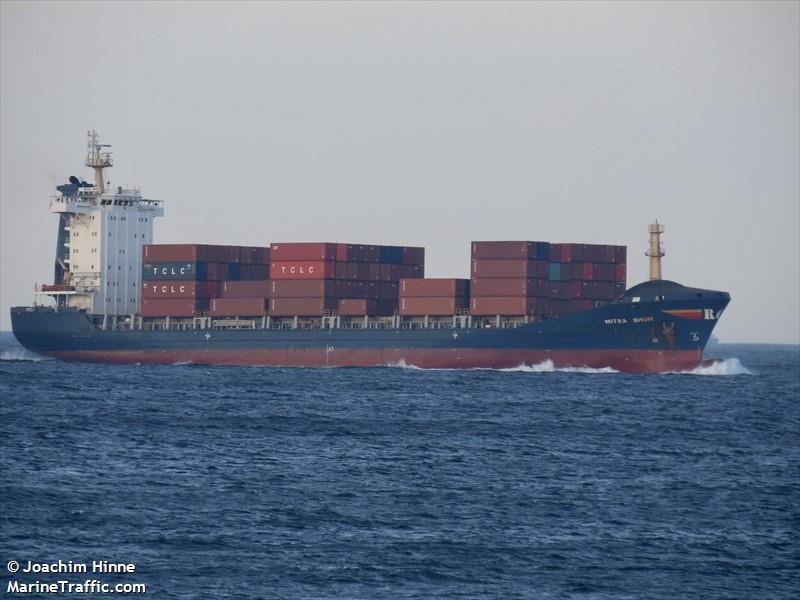 mv mitra bhum (Container Ship) - IMO 9365673, MMSI 565616000, Call Sign S6BK8 under the flag of Singapore