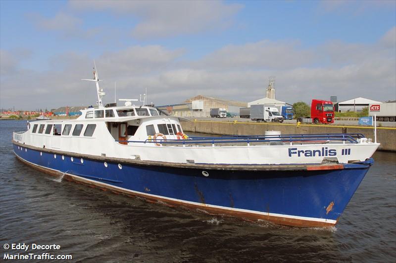 franlis 3 (Passenger ship (HAZ-A)) - IMO , MMSI 205076000, Call Sign ORRG under the flag of Belgium