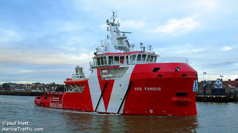 vos famous (Standby Safety Vessel) - IMO 9647227, MMSI 235097319, Call Sign 2GGZ7 under the flag of United Kingdom (UK)