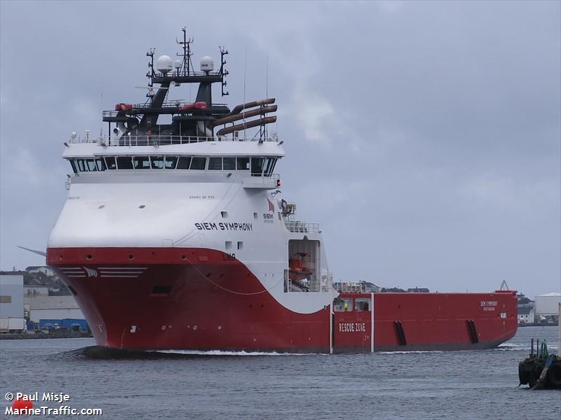 siem symphony (Offshore Tug/Supply Ship) - IMO 9690066, MMSI 258737000, Call Sign LCKH under the flag of Norway
