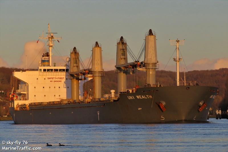 uni wealth (Bulk Carrier) - IMO 9539743, MMSI 477621200, Call Sign VRFV4 under the flag of Hong Kong