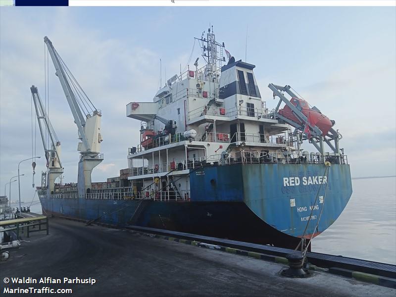 red saker (General Cargo Ship) - IMO 9557953, MMSI 477639400, Call Sign VRFE2 under the flag of Hong Kong