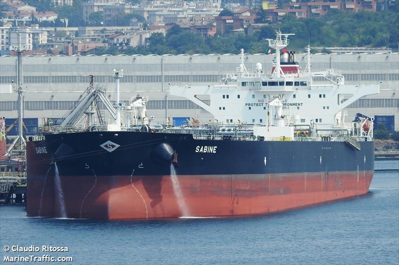 sabine (Crude Oil Tanker) - IMO 9594755, MMSI 538004033, Call Sign V7UU6 under the flag of Marshall Islands