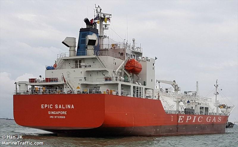 epic salina (LPG Tanker) - IMO 9733569, MMSI 563014600, Call Sign 9V2723 under the flag of Singapore