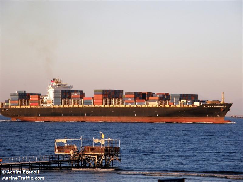 kota cempaka (Container Ship) - IMO 9638965, MMSI 563362000, Call Sign 9VLP3 under the flag of Singapore