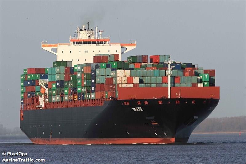 tianjin (Container Ship) - IMO 9398462, MMSI 636014224, Call Sign A8SJ2 under the flag of Liberia