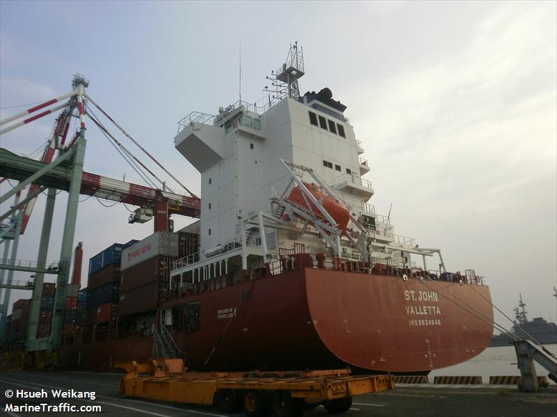 st.john (Container Ship) - IMO 9634646, MMSI 229949000, Call Sign 9HA3740 under the flag of Malta