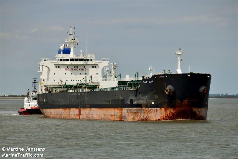san felix (Chemical/Oil Products Tanker) - IMO 9314868, MMSI 247391400, Call Sign IBBF under the flag of Italy