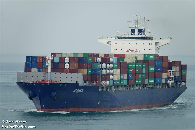 osaka (Container Ship) - IMO 9670834, MMSI 255805764, Call Sign CQCN under the flag of Madeira