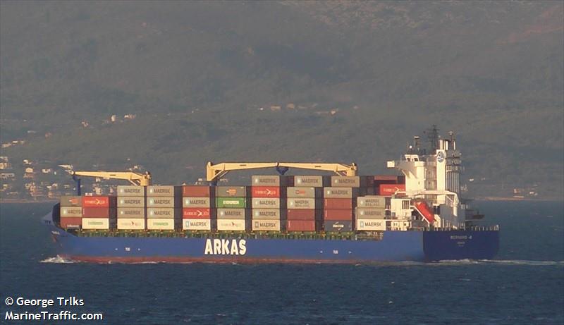 bernard a (Container Ship) - IMO 9415959, MMSI 271040008, Call Sign TCWN3 under the flag of Turkey