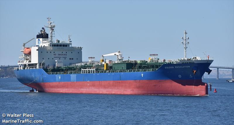 golden resolution (Chemical/Oil Products Tanker) - IMO 9710074, MMSI 477637200, Call Sign VRNS8 under the flag of Hong Kong