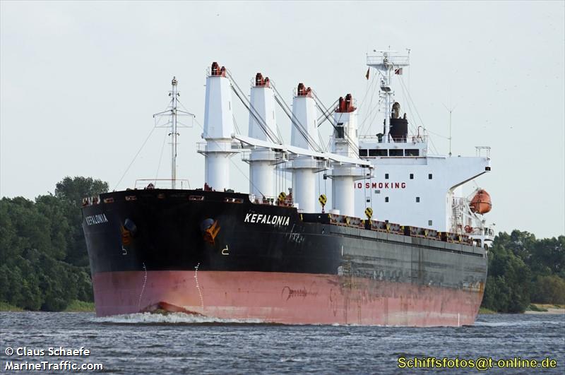 kefalonia (Bulk Carrier) - IMO 9449780, MMSI 538003423, Call Sign V7QR3 under the flag of Marshall Islands
