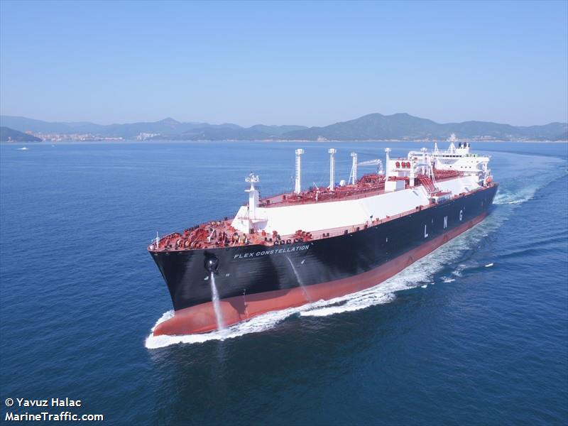 flex constellation (LNG Tanker) - IMO 9825427, MMSI 538008205, Call Sign V7A2080 under the flag of Marshall Islands