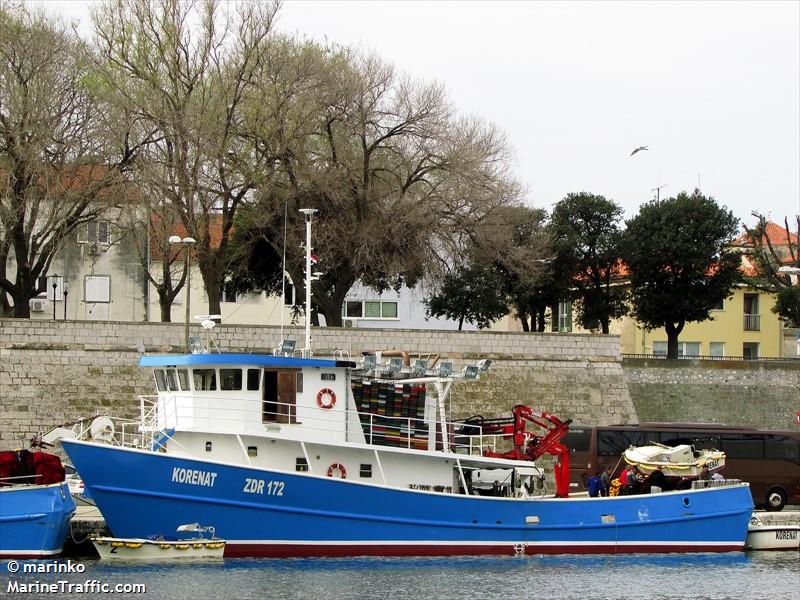 korenat (Fishing vessel) - IMO , MMSI 238764940, Call Sign 9AA5332 under the flag of Croatia