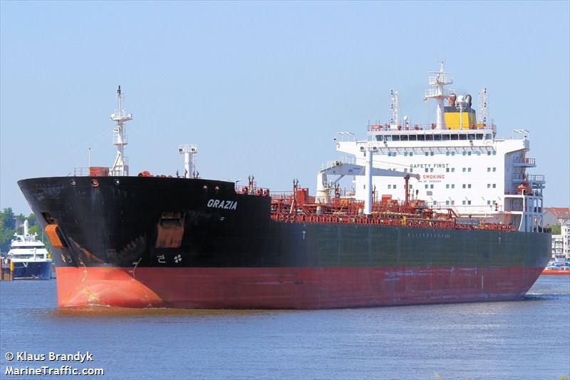 grazia (Chemical/Oil Products Tanker) - IMO 9436343, MMSI 247240100, Call Sign ICMW under the flag of Italy