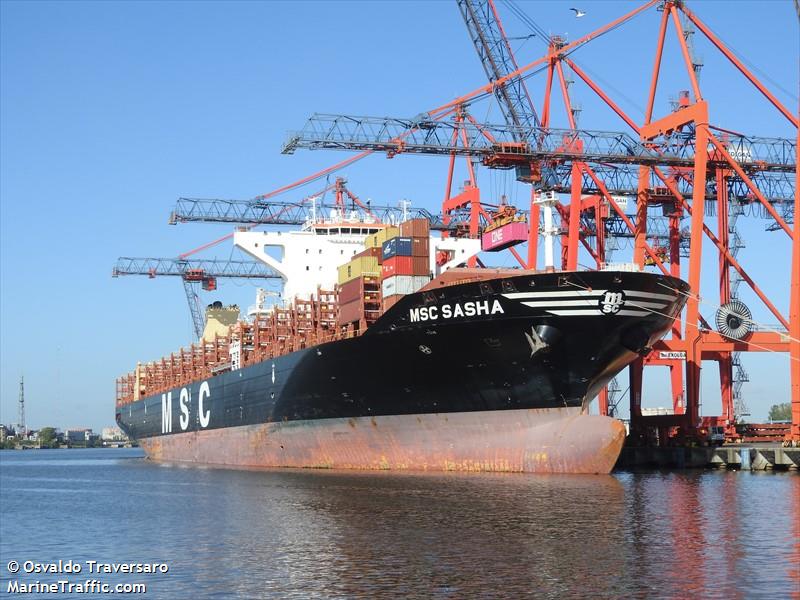 msc sasha (Container Ship) - IMO 9720500, MMSI 255805897, Call Sign CQYR under the flag of Madeira