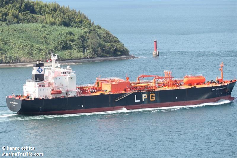 gaz millennium (LPG Tanker) - IMO 9229233, MMSI 351143000, Call Sign H9XZ under the flag of Panama