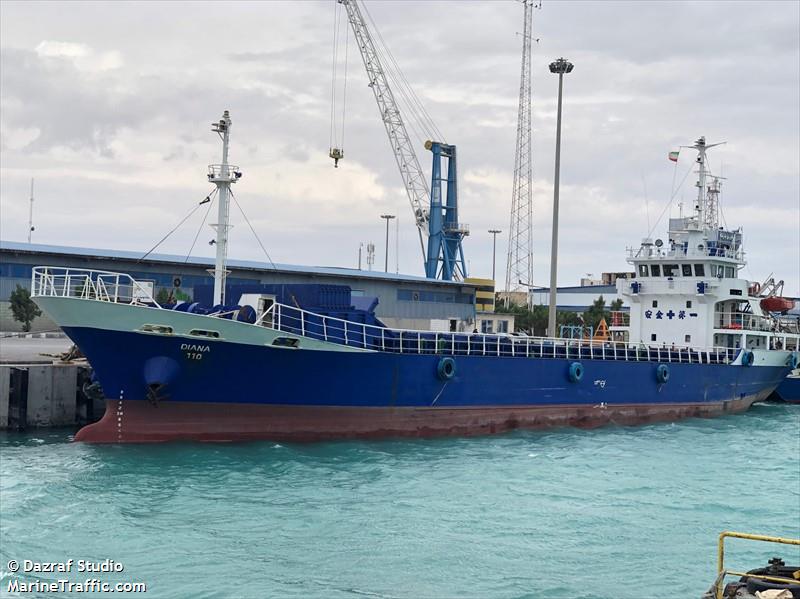 diana 110 (General Cargo Ship) - IMO , MMSI 422012300, Call Sign EPAU4 under the flag of Iran