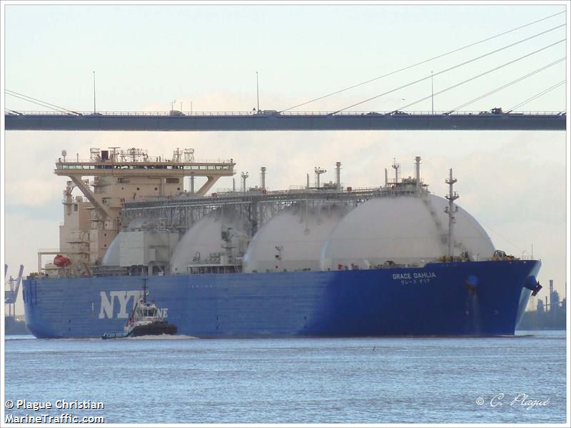 grace dahlia (LNG Tanker) - IMO 9540716, MMSI 432935000, Call Sign 7JNU under the flag of Japan