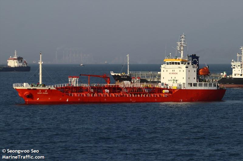 woo jong (Chemical/Oil Products Tanker) - IMO 9297280, MMSI 440997000, Call Sign DSIJ9 under the flag of Korea