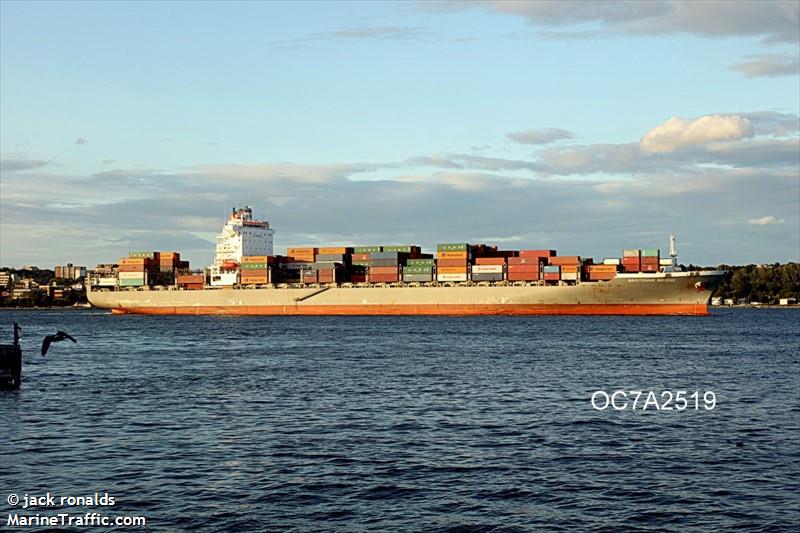 brotonne bridge (Container Ship) - IMO 9486116, MMSI 477961600, Call Sign VRHO2 under the flag of Hong Kong