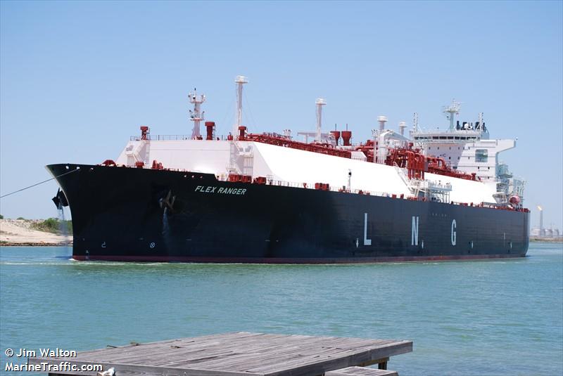 flex ranger (LNG Tanker) - IMO 9709025, MMSI 538007621, Call Sign V7XI9 under the flag of Marshall Islands