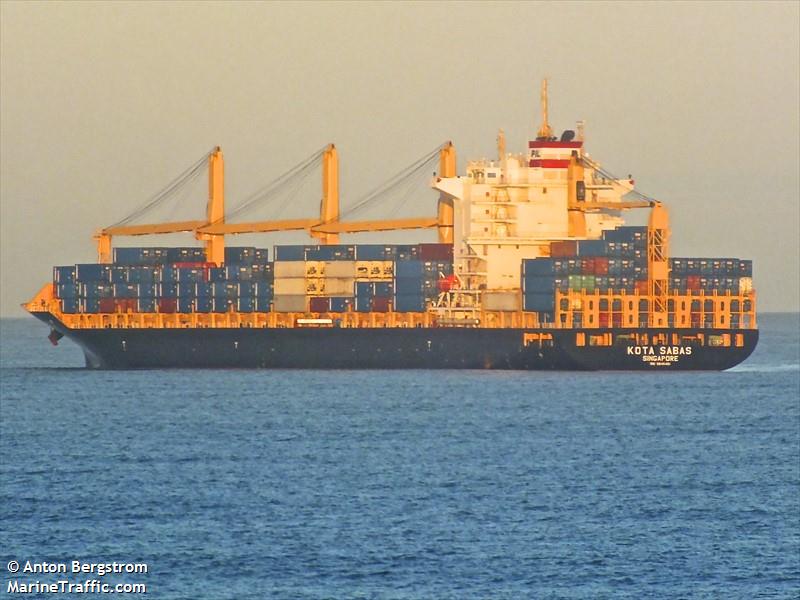 kota sabas (Container Ship) - IMO 9645451, MMSI 564639000, Call Sign 9V2121 under the flag of Singapore
