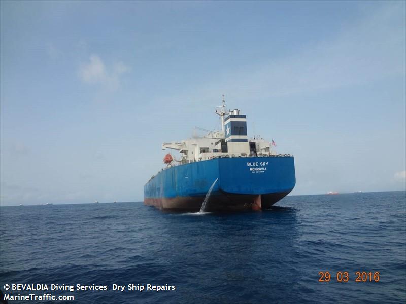 blue sky (Crude Oil Tanker) - IMO 9413016, MMSI 636014378, Call Sign A8TK7 under the flag of Liberia