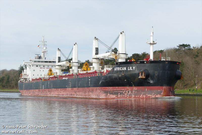 african lily (Bulk Carrier) - IMO 9666443, MMSI 636015893, Call Sign D5DJ2 under the flag of Liberia