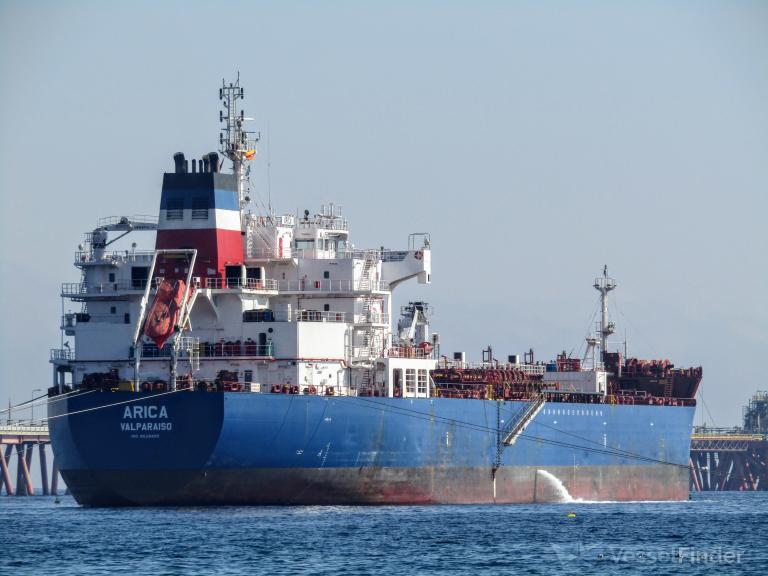 arica (Chemical/Oil Products Tanker) - IMO 9629495, MMSI 725001409, Call Sign CBAX under the flag of Chile