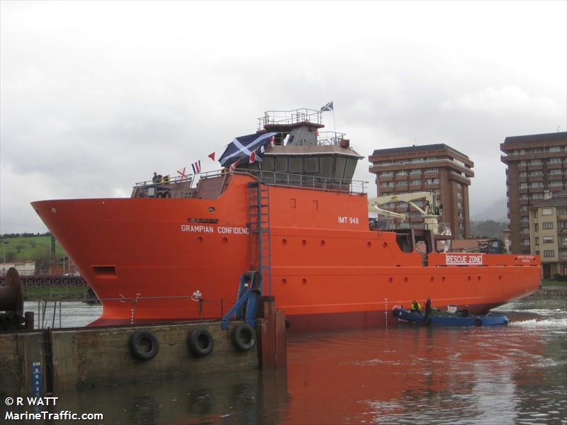 grampian confidence (Standby Safety Vessel) - IMO 9503469, MMSI 235077918, Call Sign 2DXC7 under the flag of United Kingdom (UK)