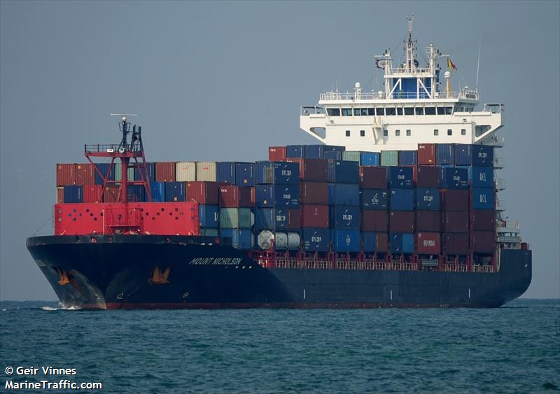 mount nicholson (Container Ship) - IMO 9760639, MMSI 477139200, Call Sign VRRF4 under the flag of Hong Kong