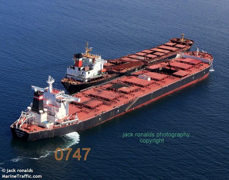 cape asia (Bulk Carrier) - IMO 9593309, MMSI 477802400, Call Sign VRIB9 under the flag of Hong Kong