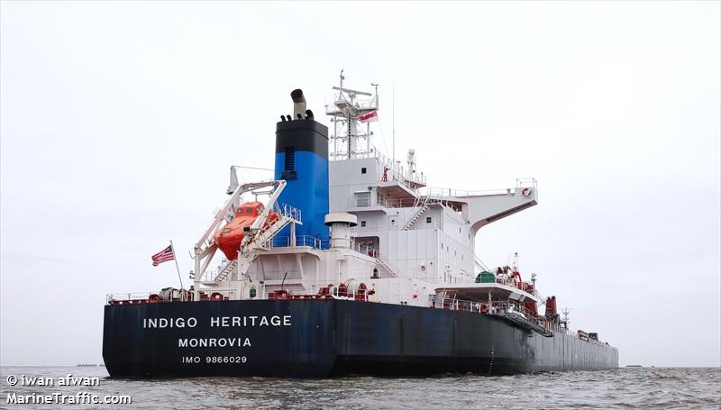 indigo heritage (Bulk Carrier) - IMO 9866029, MMSI 636019421, Call Sign D5UL3 under the flag of Liberia