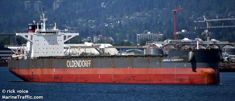 leopold oldendorff (Bulk Carrier) - IMO 9691943, MMSI 255805612, Call Sign CQFK under the flag of Madeira