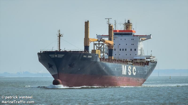 msc jenny (Container Ship) - IMO 9000742, MMSI 255805777, Call Sign CQDA under the flag of Madeira