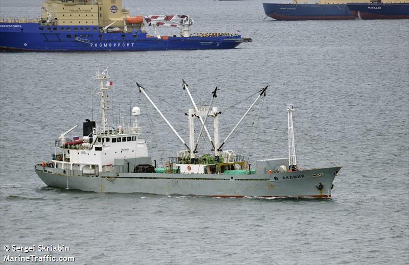 akashiya (Refrigerated Cargo Ship) - IMO 7908562, MMSI 273313840, Call Sign UHOJ under the flag of Russia