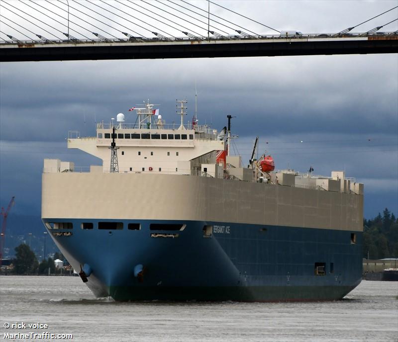 bergamot ace (Vehicles Carrier) - IMO 9403281, MMSI 319740000, Call Sign ZGAS5 under the flag of Cayman Islands