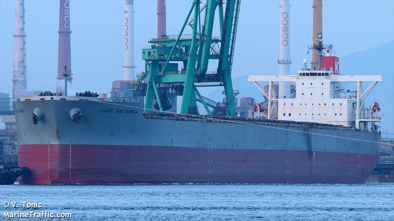 cape britannia (Bulk Carrier) - IMO 9409065, MMSI 431449000, Call Sign 7JYW under the flag of Japan