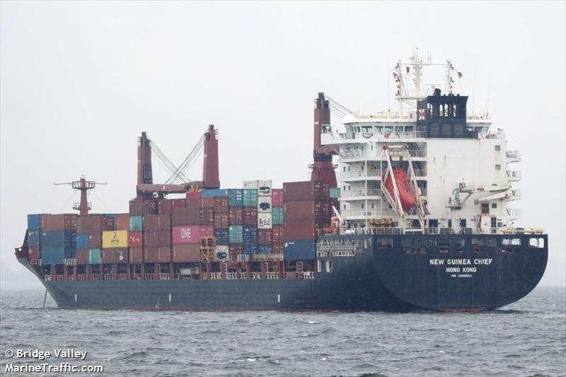 new guinea chief (Container Ship) - IMO 9689952, MMSI 477477400, Call Sign VROO8 under the flag of Hong Kong