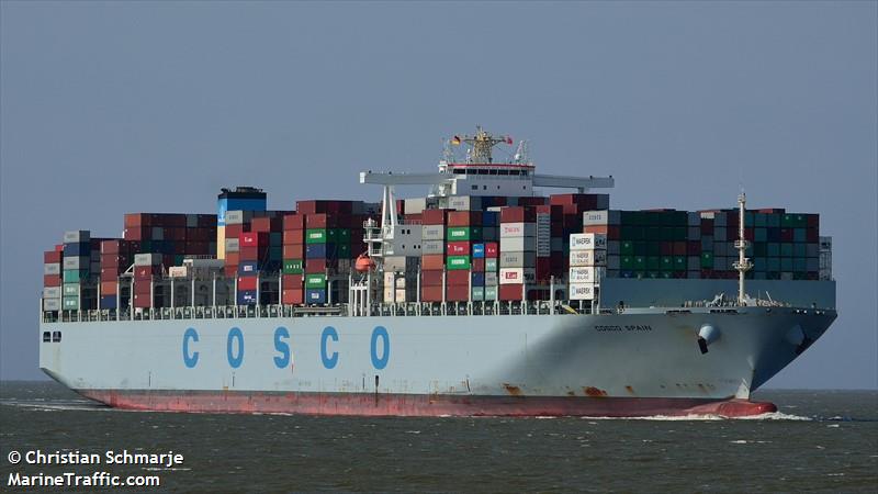 cosco spain (Container Ship) - IMO 9516442, MMSI 477776200, Call Sign VRMX2 under the flag of Hong Kong