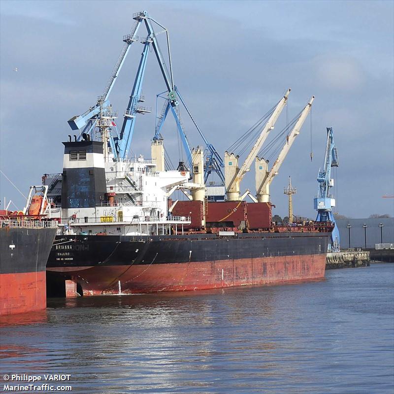 brianna (Bulk Carrier) - IMO 9459369, MMSI 538008890, Call Sign V7A2876 under the flag of Marshall Islands